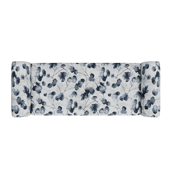 English Elm Wallen Floral Upholstered Storage Ottoman Bench with Nailhead Trim and Wood Legs B127P278175