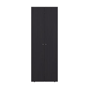 English Elm Home 2 Doors Closet System Armoire with Hanging Rod & Shelf, Compact Modern Bedroom Storage Black B070P351129