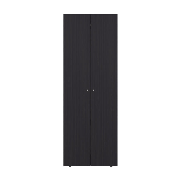 English Elm Home 2 Doors Closet System Armoire with Hanging Rod & Shelf, Compact Modern Bedroom Storage Black B070P351129