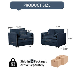English Elm Oversized Chenille Accent Chair Set Two Wide Seat Pillow Arms Living Room Lounge W3163S00008