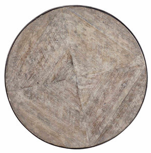 Hooker Furniture Saint Armand Acacia Nesting Tables With Antique Bronze Metal Bases — Rustic Industrial Luxe Accent Pair 5601-50001