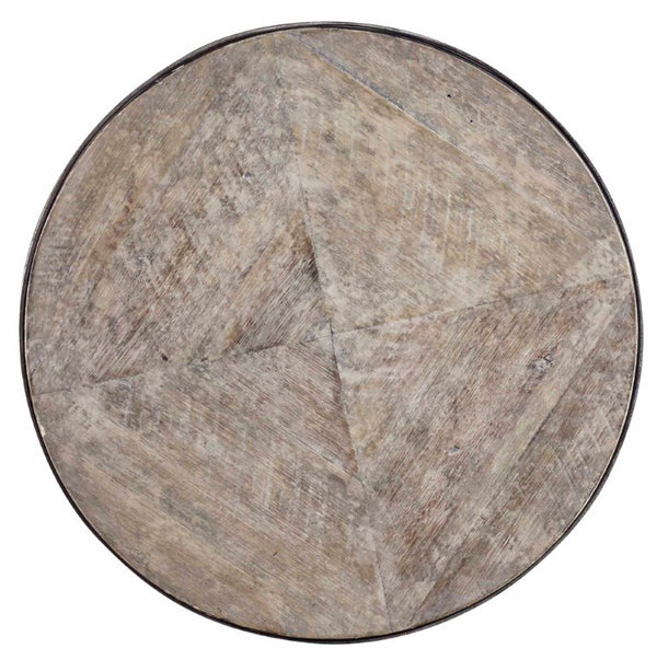 Hooker Furniture Saint Armand Acacia Nesting Tables With Antique Bronze Metal Bases — Rustic Industrial Luxe Accent Pair 5601-50001