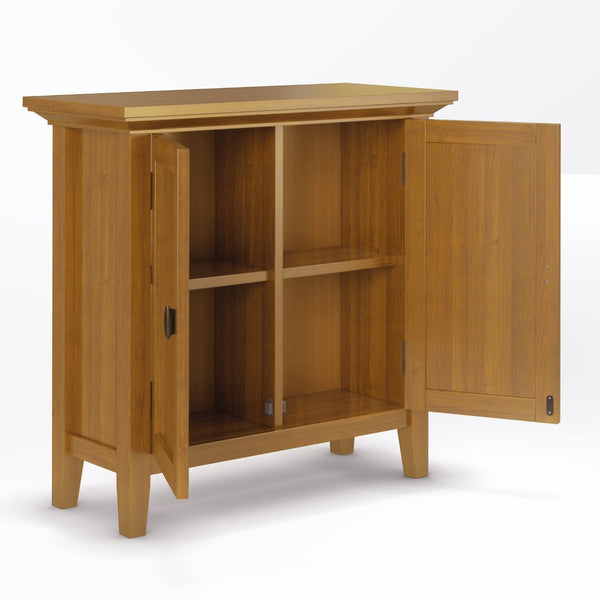 English Elm Redmond Low Storage Cabinet - Handcrafted Solid Wood In Light Golden Brown For Versatile Organization B136P159528-GIGA