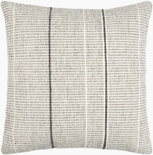 Surya Borderline Accent Pillow - 18”X18” Artisan Wool & Cotton Throw Pillow For Elegant Home Décor Taupe Wool,Cotton,Cotton Bdl001-2222p