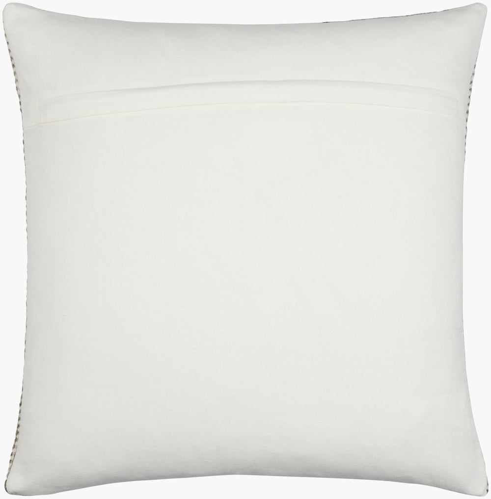 Surya Borderline Accent Pillow - 18”X18” Artisan Wool & Cotton Throw Pillow For Elegant Home Décor Taupe Wool,Cotton,Cotton Bdl001-2222p