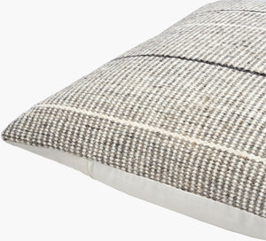 Surya Borderline Accent Pillow - 18”X18” Artisan Wool & Cotton Throw Pillow For Elegant Home Décor Taupe Wool,Cotton,Cotton Bdl001-2222p