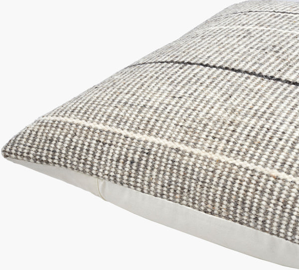 Surya Borderline Accent Pillow - 18”X18” Artisan Wool & Cotton Throw Pillow For Elegant Home Décor Taupe Wool,Cotton,Cotton Bdl001-2222p