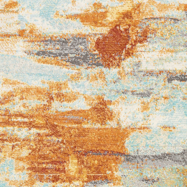 Livabliss Bodrum Turkish Machine Woven Polypropylene Area Rug Low Pile Living Room Floor Accent Ivory, Rust 7'10" x 10' BDM2309-71010