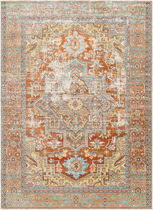Livabliss Bodrum Traditional Patterned Polypropylene Area Rug for Living Room and Dining Spaces Rust, Ivory 8'10" x 12' BDM2312-81012