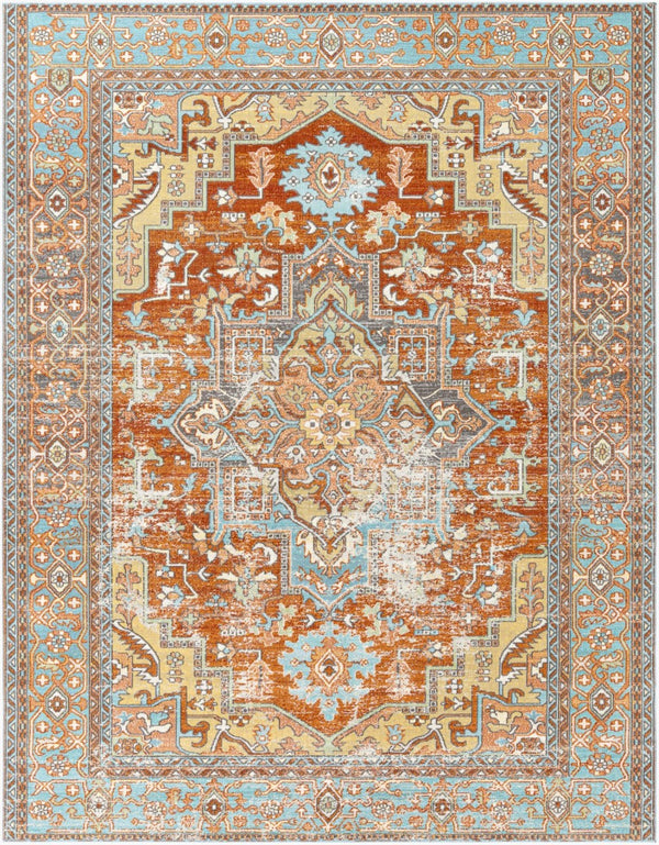 Livabliss Bodrum Traditional Patterned Polypropylene Area Rug for Living Room and Dining Spaces Rust, Ivory 7'10" x 10' BDM2312-71010