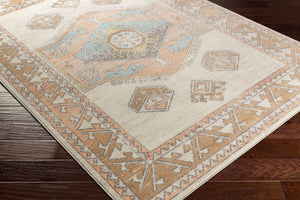 Livabliss Bodrum Global Pattern Polypropylene Area Rug Low Pile Woven for Living Rooms Dusty Coral, Iv 6'11" x 9' BDM2313-6119