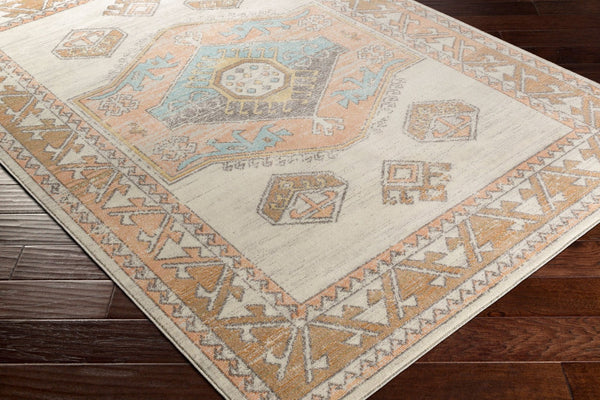 Livabliss Bodrum Global Pattern Polypropylene Area Rug Low Pile Woven for Living Rooms Dusty Coral, Iv 6'11" x 9' BDM2313-6119