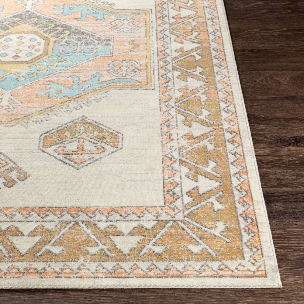Livabliss Bodrum Global Pattern Polypropylene Area Rug Low Pile Woven for Living Rooms Dusty Coral, Iv 6'11" x 9' BDM2313-6119