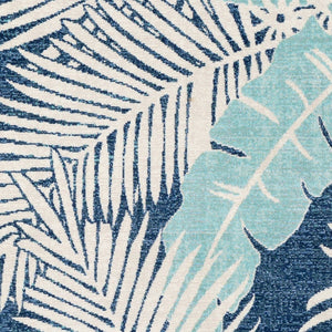 Livabliss Bodrum Coastal Polypropylene Machine Woven Rug for Indoor Outdoor Living Spaces Dark Blue, Aqua 5'3" x 7'3" BDM2324-5373
