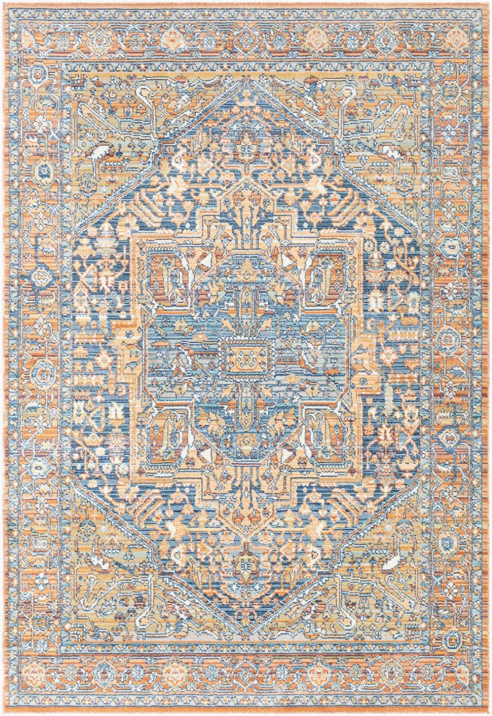Livabliss Bodrum Medallion Polypropylene Area Rug Low Pile for Living and Dining Rooms BDM2325-81012