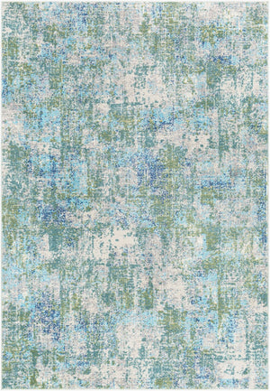 Livabliss Bodrum Machine Woven Polypropylene Area Rug Low Pile Indoor Outdoor Living Room Medium Green, W 8'10" x 12' BDM2328-81012