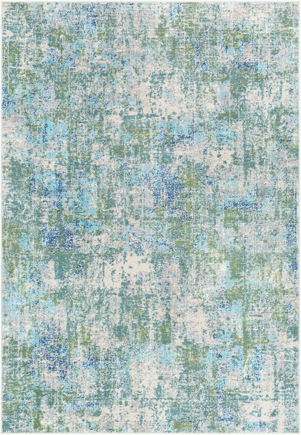 Livabliss Bodrum Machine Woven Polypropylene Area Rug Low Pile Indoor Outdoor Living Room Medium Green, W 8'10" x 12' BDM2328-81012