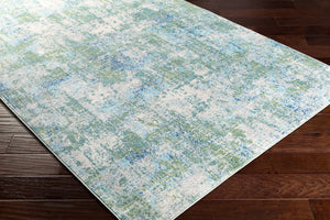 Livabliss Bodrum Machine Woven Polypropylene Area Rug Low Pile Indoor Outdoor Living Room Medium Green, W 8'10" x 12' BDM2328-81012