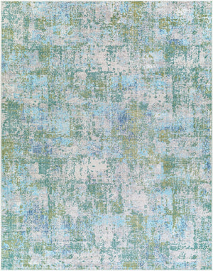 Livabliss Bodrum Machine Woven Polypropylene Area Rug Low Pile Indoor Outdoor Living Room Medium Green, W 7'10" x 10' BDM2328-71010