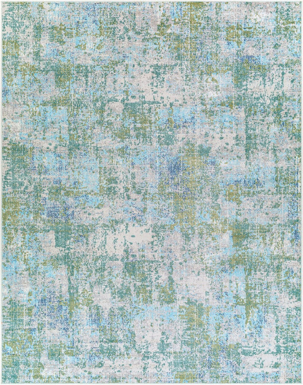 Livabliss Bodrum Machine Woven Polypropylene Area Rug Low Pile Indoor Outdoor Living Room Medium Green, W 7'10" x 10' BDM2328-71010