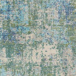 Livabliss Bodrum Machine Woven Polypropylene Area Rug Low Pile Indoor Outdoor Living Room Medium Green, W 8'10" x 12' BDM2328-81012