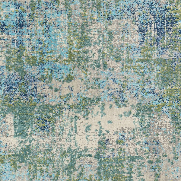 Livabliss Bodrum Machine Woven Polypropylene Area Rug Low Pile Indoor Outdoor Living Room Medium Green, W 8'10" x 12' BDM2328-81012