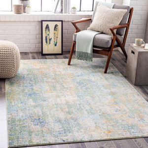 Livabliss Bodrum Geometric Mid-century Modern Area Rug Low Pile Polypropylene for Living Room Medium Green, W 8'10" x 12' BDM2329-81012