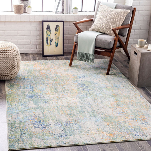 Livabliss Bodrum Geometric Mid-century Modern Area Rug Low Pile Polypropylene for Living Room Medium Green, W 8'10" x 12' BDM2329-81012