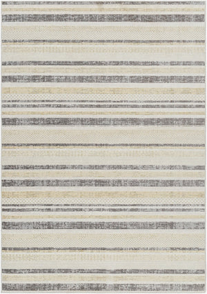 Livabliss Bodrum Coastal Polypropylene Indoor Outdoor Rug Hose Clean Low Pile Patio Living Room Cream, Light Be 5'3" x 7'3" BDM2342-5373