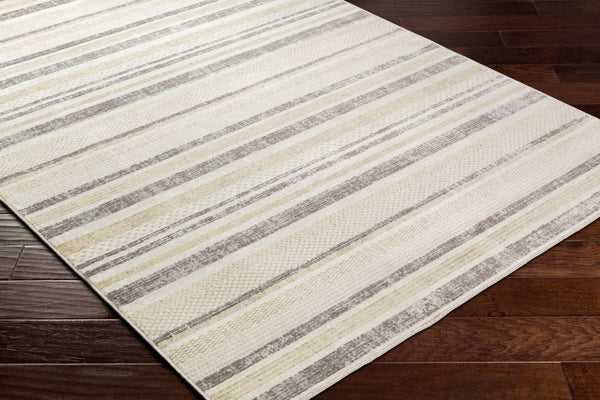 Livabliss Bodrum Coastal Polypropylene Indoor Outdoor Rug Hose Clean Low Pile Patio Living Room Cream, Light Be 5'3" x 7'3" BDM2342-5373
