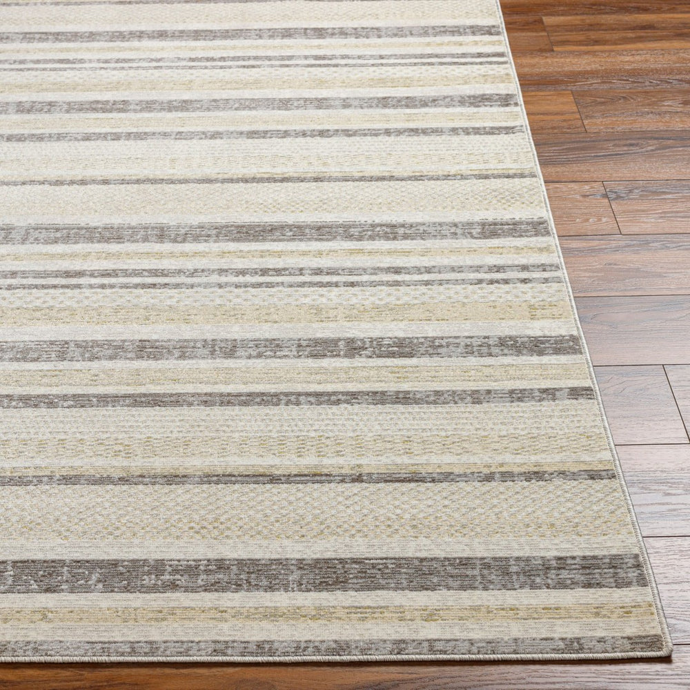 Livabliss Bodrum Coastal Polypropylene Indoor Outdoor Rug Hose Clean Low Pile Patio Living Room Cream, Light Be 5'3" x 7'3" BDM2342-5373