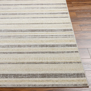 Livabliss Bodrum Coastal Polypropylene Indoor Outdoor Rug Hose Clean Low Pile Patio Living Room Cream, Light Be 5'3" x 7'3" BDM2342-5373