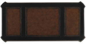 Hooker Furniture Telluride Cherry Executive Desk 76" With Bonded Leather Top, Carved Leather Insets & Storage Locks 370-10-363