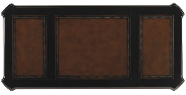 Hooker Furniture Telluride Cherry Executive Desk 76" With Bonded Leather Top, Carved Leather Insets & Storage Locks 370-10-363