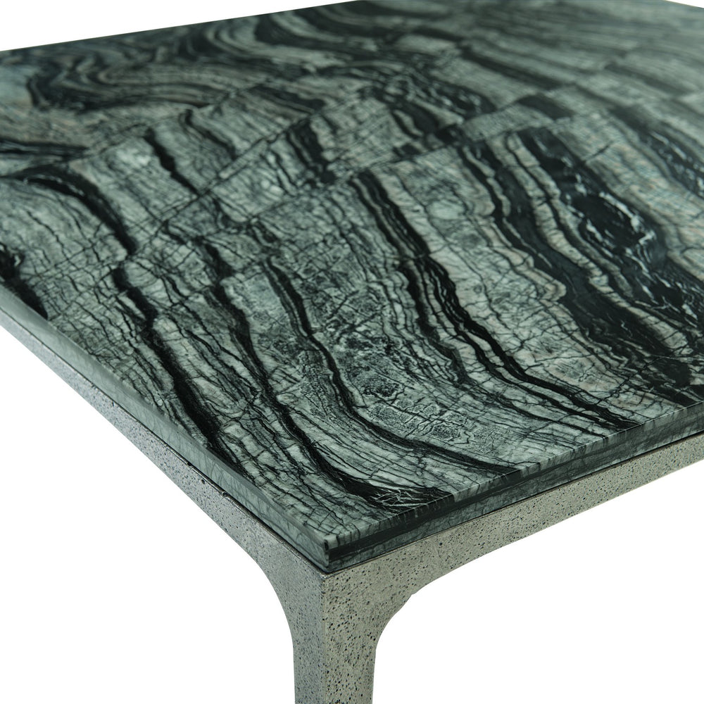Bernhardt Bernhardt Black Forest Marble Cocktail Table With Textured Graphite Cast Aluminum Base, 36" Square 382030