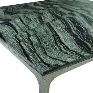 Bernhardt Bernhardt Black Forest Marble Cocktail Table With Textured Graphite Cast Aluminum Base, 36" Square 382030