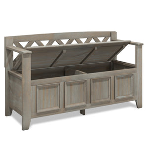 English Elm Amherst Solid Wood Entryway Storage Bench With Distressed Grey Finish, Spacious & Versatile Design B136P158338