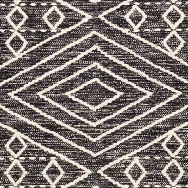 Livabliss Bedouin Artisan Wool Cotton Woven Area Rug with Fringe for Living or Dining Rooms Black, Cream 5' x 7'6" BDO2300-576