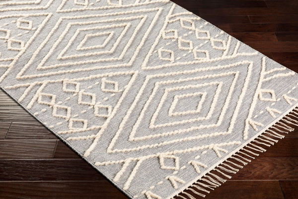 Surya Bedouin 2' X 3' Handmade Wool-cotton Rug – Unique Global Flair, Durable No-pile Design, Fringe Accent Slate Cotton,Wool Bdo2301-69