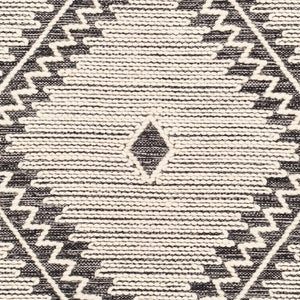Livabliss Bedouin Handwoven Wool Cotton Flatweave Area Rug with Fringe for Bohemian Living Rooms Black, Cream 12' x 15' BDO2302-1215