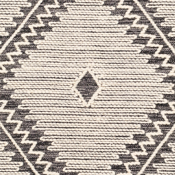 Livabliss Bedouin Handwoven Wool Cotton Flatweave Area Rug with Fringe for Bohemian Living Rooms Black, Cream 12' x 15' BDO2302-1215