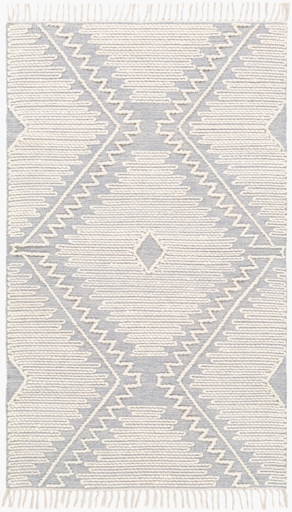 Surya Bedouin 2' X 3' Handmade Wool-cotton Rug – Unique Global Flair, Durable No-pile Design, Fringe Accent Slate Cotton,Wool Bdo2303-35