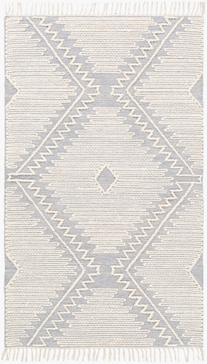 Surya Bedouin 2' X 3' Handmade Wool-cotton Rug – Unique Global Flair, Durable No-pile Design, Fringe Accent Slate Cotton,Wool Bdo2303-35