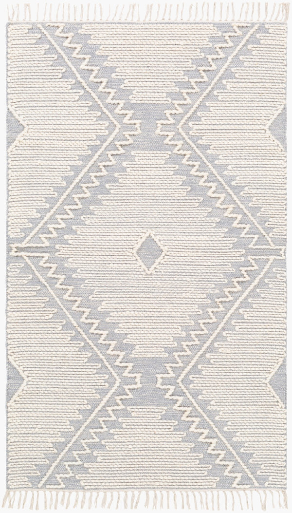 Surya Bedouin 2' X 3' Handmade Wool-cotton Rug – Unique Global Flair, Durable No-pile Design, Fringe Accent Slate Cotton,Wool Bdo2303-35