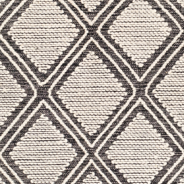 Livabliss Bedouin Handwoven Cotton Wool Blend Bohemian Accent Rug with Knotted Fringe for Entryways Black, Cream 3' x 5' BDO2304-35