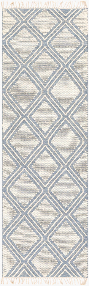Surya Bedouin 2' X 3' Handmade Wool-cotton Rug – Unique Global Flair, Durable No-pile Design, Fringe Accent Denim Cotton,Wool Bdo2305-268