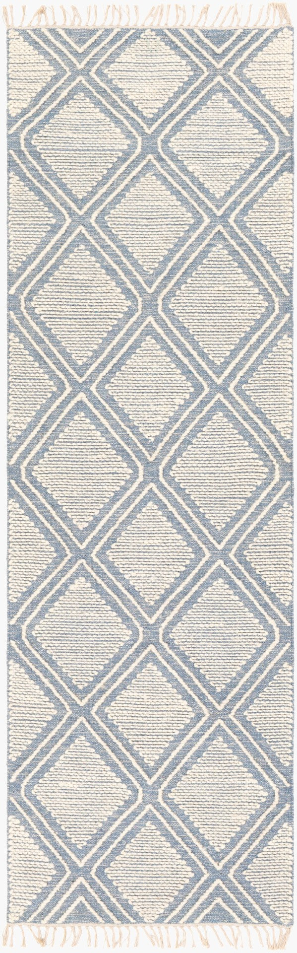 Surya Bedouin 2' X 3' Handmade Wool-cotton Rug – Unique Global Flair, Durable No-pile Design, Fringe Accent Denim Cotton,Wool Bdo2305-268