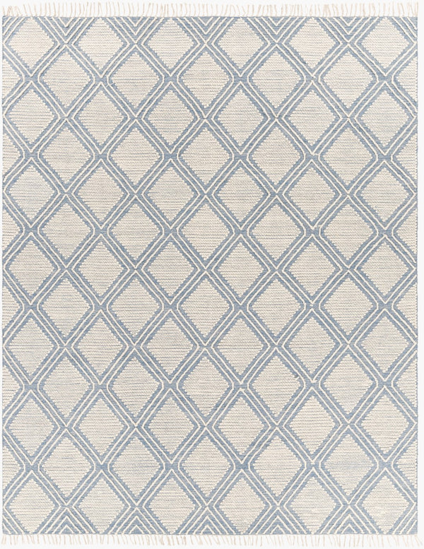Surya Bedouin 2' X 3' Handmade Wool-cotton Rug – Unique Global Flair, Durable No-pile Design, Fringe Accent Denim Cotton,Wool Bdo2305-576
