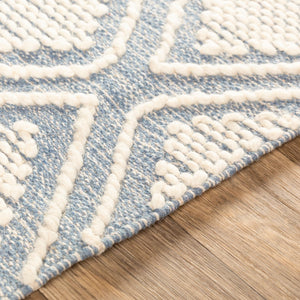 Surya Bedouin 2' X 3' Handmade Wool-cotton Rug – Unique Global Flair, Durable No-pile Design, Fringe Accent Denim Cotton,Wool Bdo2305-268
