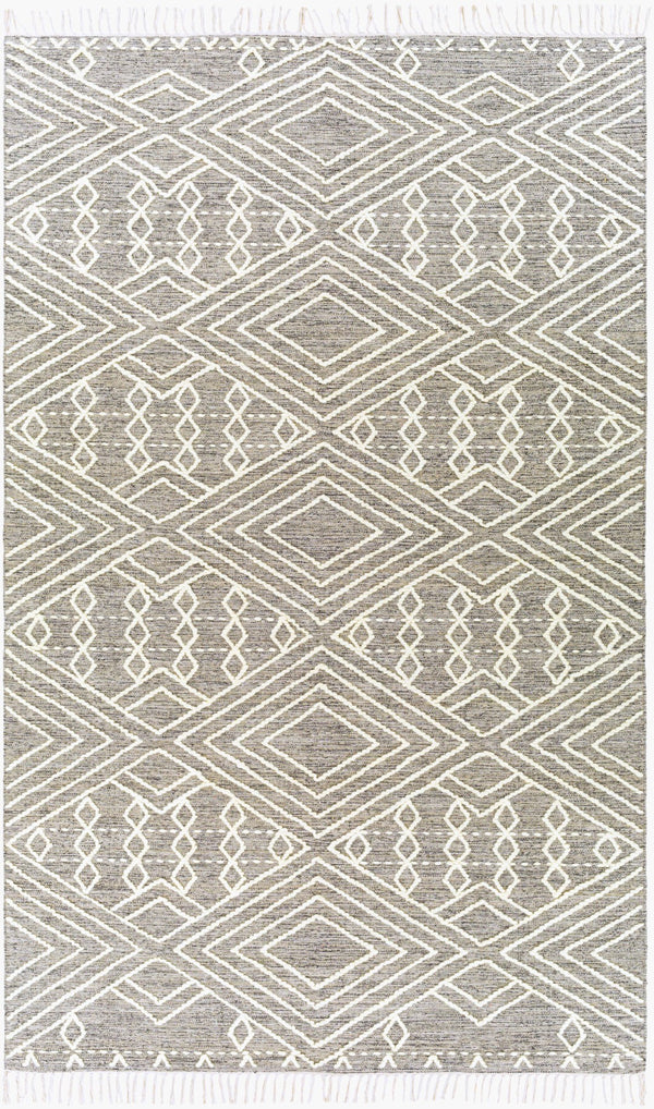 Surya Bedouin 2' X 3' Handmade Wool-cotton Rug – Unique Global Flair, Durable No-pile Design, Fringe Accent Medium Gray Cotton,Wool Bdo2306-35